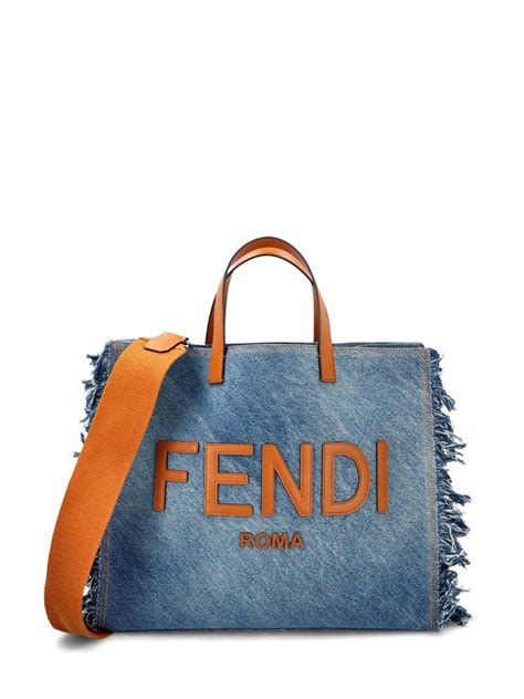 fendi tote with eyes|fendi denim tote.